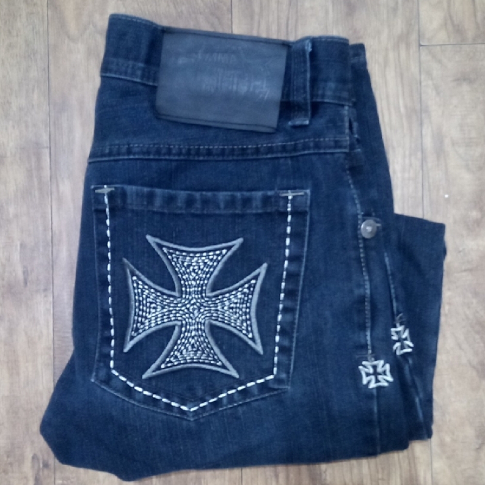 MMA Elite Men's Dark Blue Embellished Jeans 30
